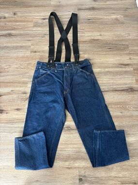 NWOT Wild Ass 38x32 logger Lumber work cargo jeans With the new suspenders!